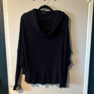 Women's Navy blue copper Cowl Neck Knit Sweater